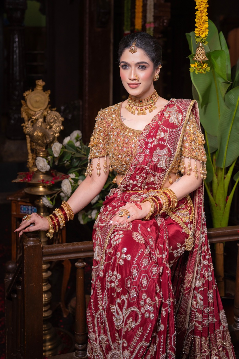 Bridal portrait in gold