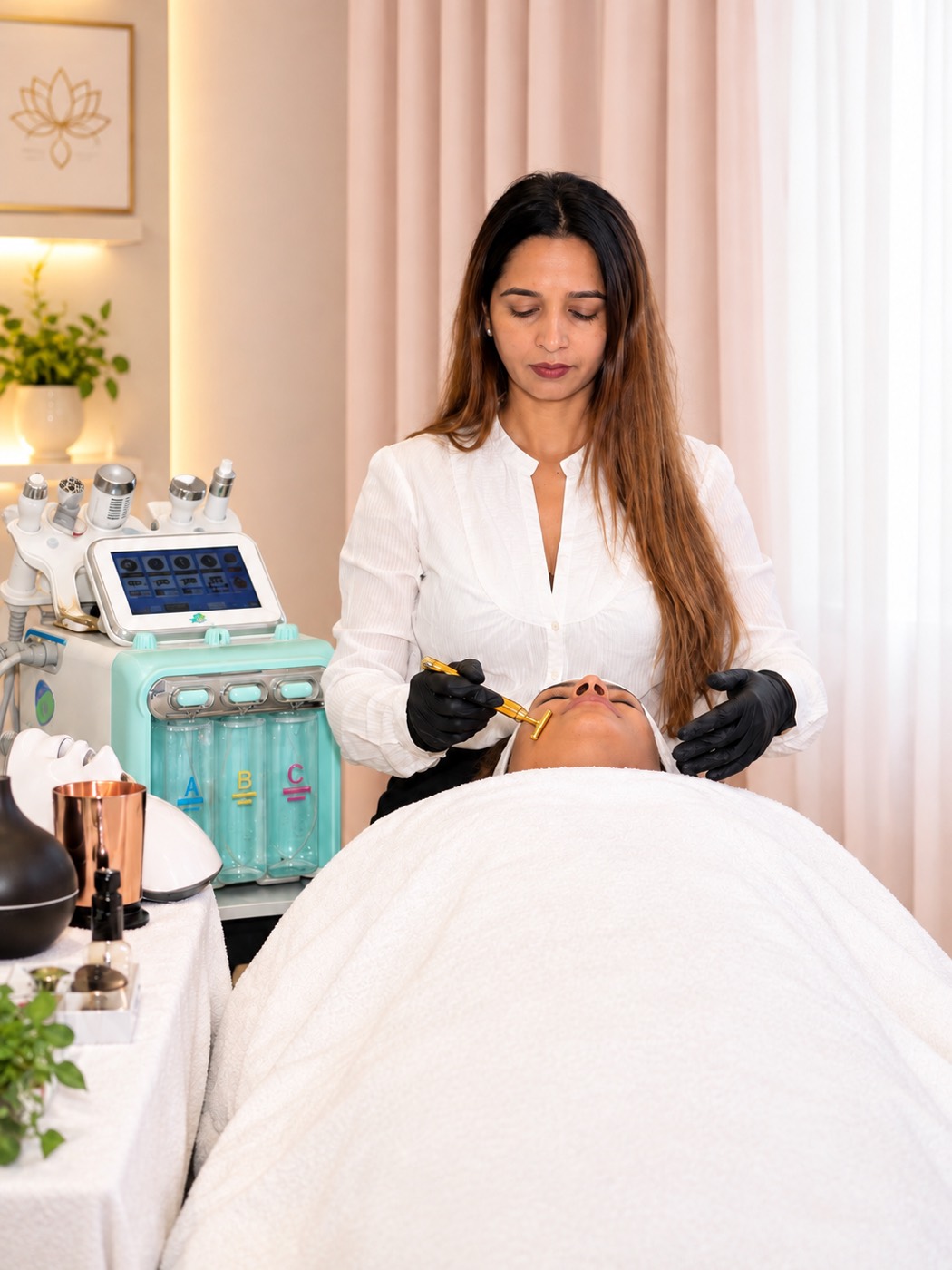 Facial treatment session